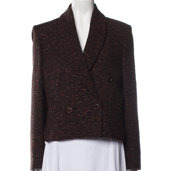 ANINE BING bouclé tweed double breasted cropped blazer Size Medium - Picture 3 of 8